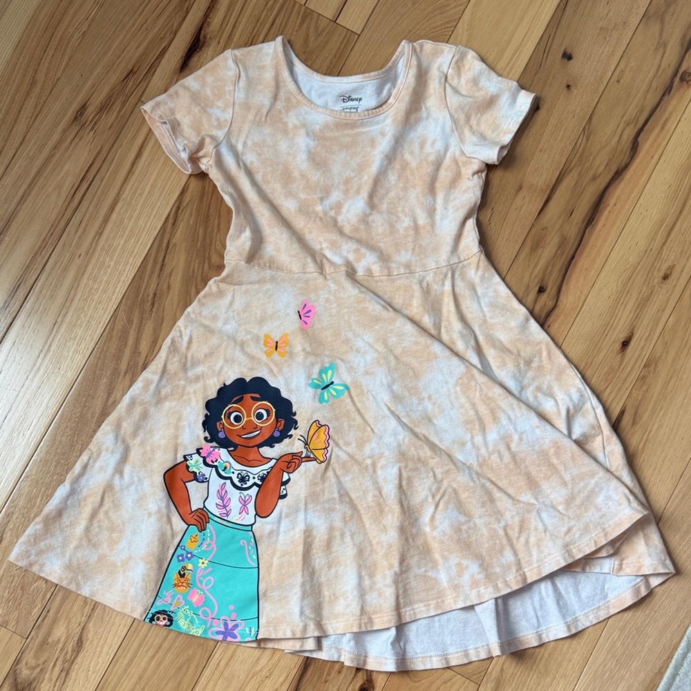 Disney Kids Dress with Mirabel Print - Cream and Teal